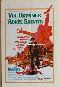 c042 ADIOS SABATA one-sheet movie poster '71 Yul Brynner, western!
