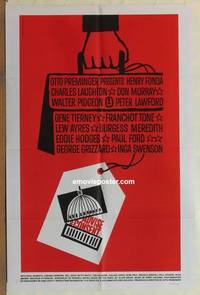 c045 ADVISE & CONSENT one-sheet movie poster '62 Saul Bass artwork!