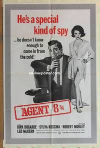 c988 HOT ENOUGH FOR JUNE one-sheet movie poster '65 Agent 008 3/4!