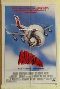 c052 AIRPLANE one-sheet movie poster '80 Lloyd Bridges, Leslie Nielsen