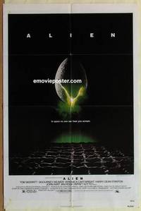 c060 ALIEN one-sheet movie poster '79 Sigourney Weaver, sci-fi!