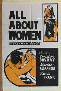c063 ALL ABOUT WOMEN Canadian 1sh movie poster '69 cool sexploitation!