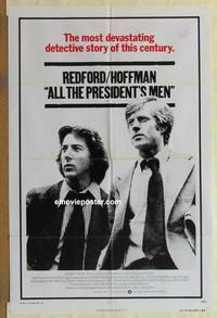 c070 ALL THE PRESIDENT'S MEN one-sheet movie poster '76 Hoffman, Redford