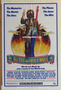 c071 ALL THIS & WORLD WAR 2 one-sheet movie poster '76 The Beatles!