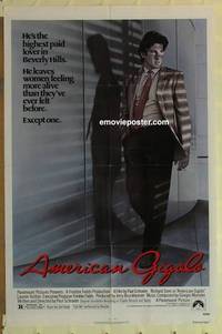 c080 AMERICAN GIGOLO one-sheet movie poster '80 Gere as male prostitute!