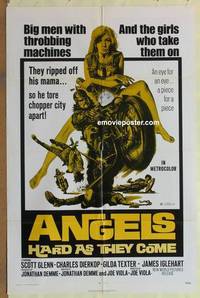 c096 ANGELS HARD AS THEY COME one-sheet movie poster '71 throbbing men!