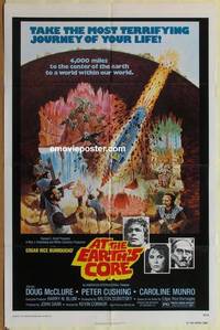 c120 AT THE EARTH'S CORE one-sheet movie poster '76 Peter Cushing, AIP