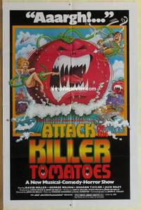 c125 ATTACK OF THE KILLER TOMATOES one-sheet movie poster '79 wild image!