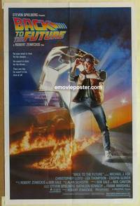 c134 BACK TO THE FUTURE one-sheet movie poster '85 Michael J. Fox