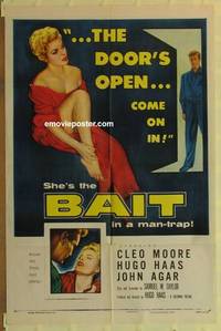 c139 BAIT one-sheet movie poster '54 great bad girl Cleo Moore image!