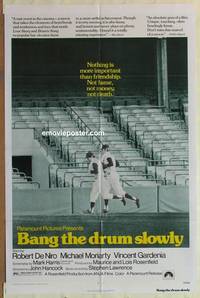 c141 BANG THE DRUM SLOWLY one-sheet movie poster '73 De Niro, baseball!
