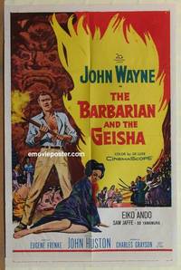 c142 BARBARIAN & THE GEISHA one-sheet movie poster '58 John Wayne, Ando