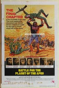 c149 BATTLE FOR THE PLANET OF THE APES one-sheet movie poster '73 sci-fi!