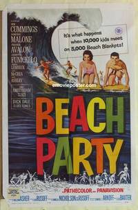 c157 BEACH PARTY one-sheet movie poster '63 Frankie Avalon, Annette!
