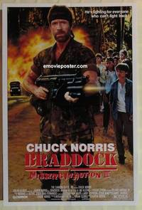 c242 BRADDOCK MISSING IN ACTION 3 one-sheet movie poster '88 Chuck Norris