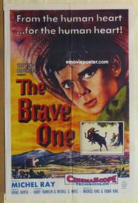 c245 BRAVE ONE one-sheet movie poster R60s Irving Rapper western!