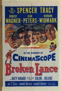 c255 BROKEN LANCE one-sheet movie poster '54 Spencer Tracy, Robert Wagner
