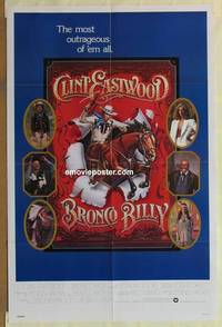 c258 BRONCO BILLY blue one-sheet movie poster '80 Clint Eastwood, Locke