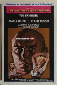 c262 BROTHERS KARAMAZOV one-sheet movie poster '58 Brynner