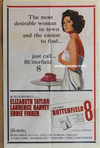 c270 BUTTERFIELD 8 one-sheet movie poster '60 callgirl Elizabeth Taylor!