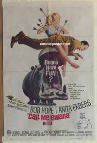 c280 CALL ME BWANA one-sheet movie poster '63 Bob Hope, Anita Ekberg