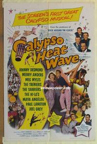 c282 CALYPSO HEAT WAVE one-sheet movie poster '57 Desmond, The Tarriers!