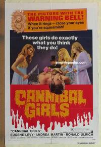 c286 CANNIBAL GIRLS one-sheet movie poster '73 AIP, Ivan Reitman, Levy