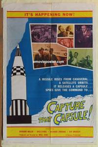 c295 CAPTURE THAT CAPSULE one-sheet movie poster '61 FBI ! CIA !