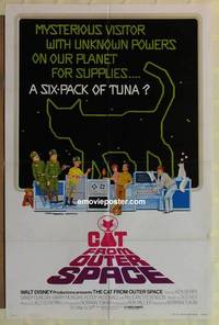 c311 CAT FROM OUTER SPACE one-sheet movie poster '78 Walt Disney sci-fi!