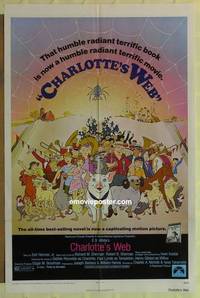 c321 CHARLOTTE'S WEB one-sheet movie poster '73 animated classic!