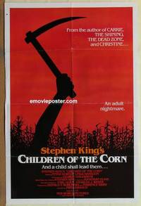 c329 CHILDREN OF THE CORN int'l one-sheet movie poster '83 Stephen King