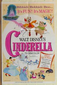 c335 CINDERELLA one-sheet movie poster R65 Walt Disney classic cartoon!