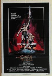 c367 CONAN THE BARBARIAN one-sheet movie poster '82 Arnold Schwarzenegger