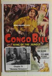 c373 CONGO BILL Chap 8 one-sheet movie poster R57 Don McGuire, Cleo Moore