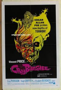 c403 CRY OF THE BANSHEE one-sheet movie poster '70 Vincent Price, Poe