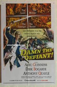 c410 DAMN THE DEFIANT one-sheet movie poster '62 Alec Guinness, Bogarde