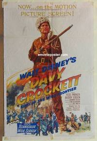 c432 DAVY CROCKETT, KING OF THE WILD FRONTIER one-sheet movie poster '55