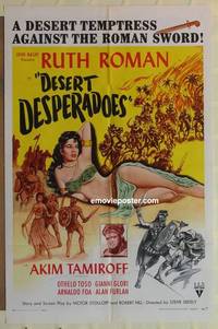 c466 DESERT DESPERADOES one-sheet movie poster '55 half-clad Ruth Roman!