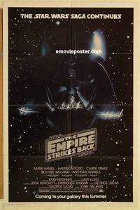 c569 EMPIRE STRIKES BACK advance 1sh movie poster '80 George Lucas classic!