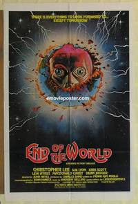 c572 END OF THE WORLD one-sheet movie poster '77 Christopher Lee, Ayres