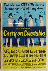 c305 CARRY ON CONSTABLE English one-sheet movie poster '61 police sex!