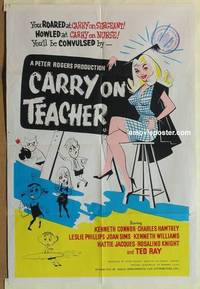 c307 CARRY ON TEACHER English one-sheet movie poster '62 English sex!
