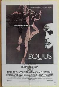 c578 EQUUS one-sheet movie poster '77 Richard Burton, Bob Peak artwork!