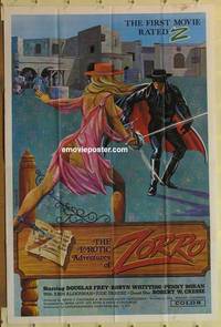 c582 EROTIC ADVENTURES OF ZORRO one-sheet movie poster '72 sexy rated Z!