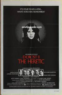 c600 EXORCIST 2: THE HERETIC one-sheet movie poster '77 Linda Blair