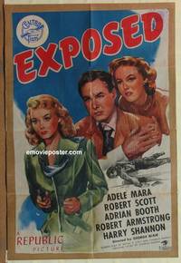 c603 EXPOSED one-sheet movie poster '47 Adele Mara, Robert Scott