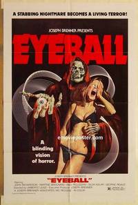c605 EYEBALL one-sheet movie poster '74 wild eyeball in hand image!