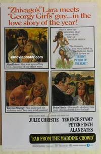 c618 FAR FROM THE MADDING CROWD one-sheet movie poster '68 Christie