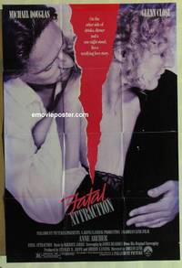 c628 FATAL ATTRACTION one-sheet movie poster '87 Michael Douglas, Close