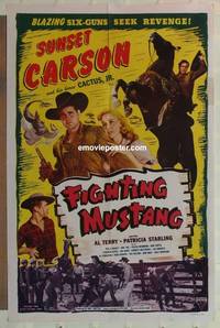 c653 FIGHTING MUSTANG one-sheet movie poster '48 Sunset Carson